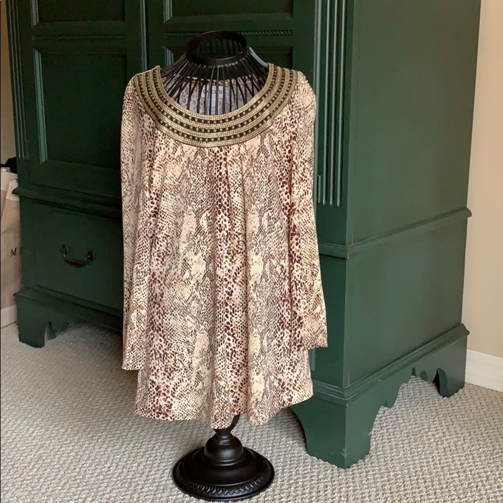 Chico’s Animal Print Long Sleeve Top
